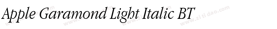 Apple Garamond Light Italic BT字体转换
